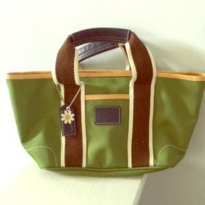 Coach green mini tote with daisy charm